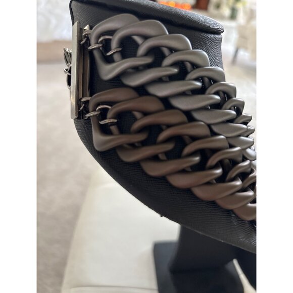 Lafayette Italy Chunky Multilayer Chain Necklace Metallic Silver & Brown Tones - Picture 7 of 15